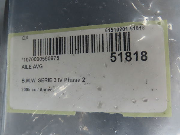 Aile avant gauche Bmw 3 (E46) 320 i (1998-2000)