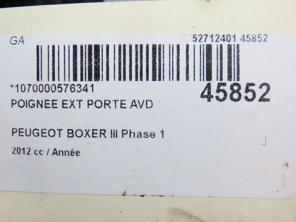 Poignee ext porte avd Peugeot BOXER Camionnette 2.2 hdi 130 (2011)