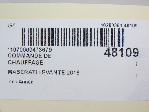Commande de chauffage MASERATI LEVANTE
