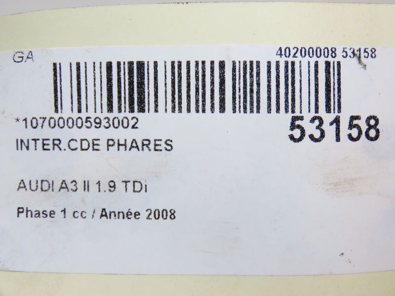 Interrupteur commande de phares Audi A3 (8P1) 1.9 tdi (2003-2010) 3 portes