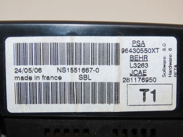 Commande de chauffage Peugeot 206 Van 1.4 hdi (2001-2009)