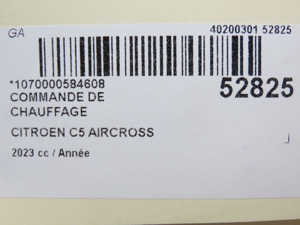 Commande de chauffage Citroën C5 AIRCROSS (A_) 1.5 bluehdi 130 (acyhzj, acyhzr) (2018)