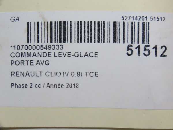 Commande lève-glace porte avant gauche Renault CLIO IV (BH_) 0.9 tce 90 (2012) 5 portes