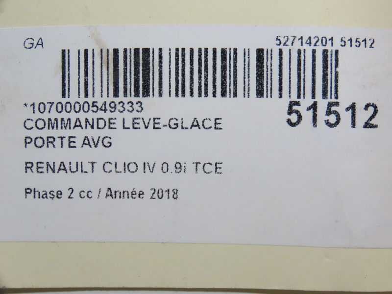 Commande lève-glace porte avant gauche Renault CLIO IV (BH_) 0.9 tce 90 (2012) 5 portes