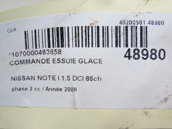 Commande essuie glace Nissan NOTE (E11, NE11) 1.5 dci (2010-2012)