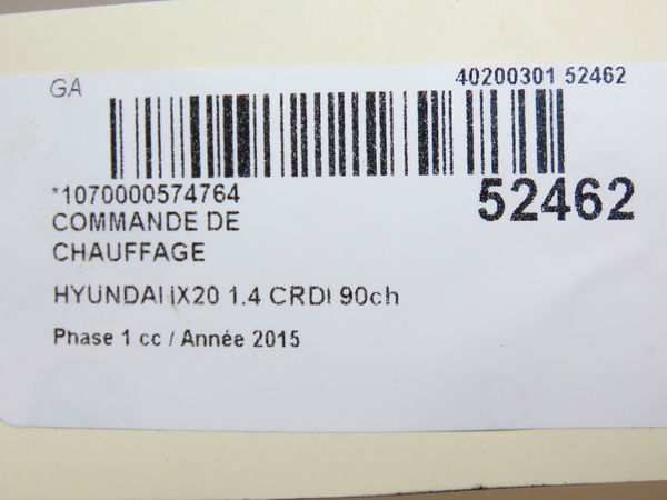 Commande de chauffage Hyundai Ix20 (JC) 1.4 (2010-2019)