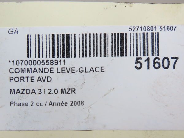 Commande lève-glace porte avant droite Mazda 3 (BK) 2.0 (bkep) (2003-2009)