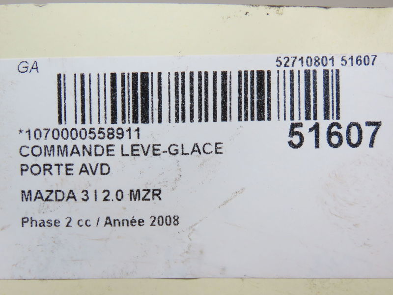 Commande lève-glace porte avant droite Mazda 3 (BK) 2.0 (bkep) (2003-2009)