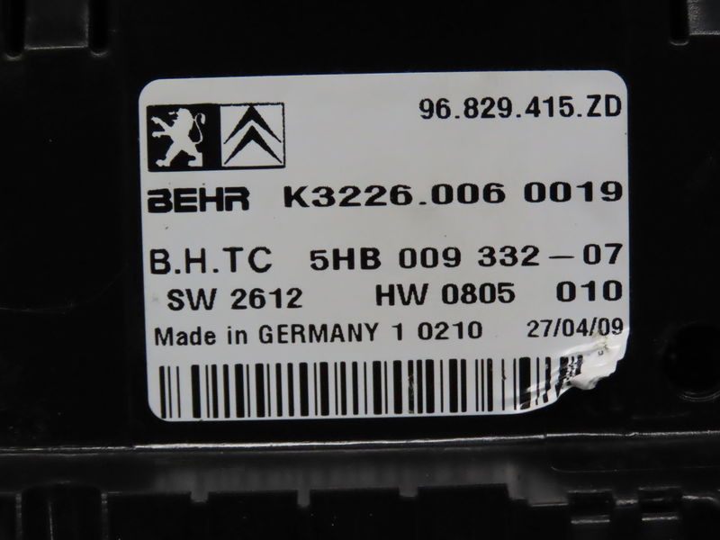 Commande de chauffage Citroën C5 III (RD_) 2.0 hdi (rdrhda) (2008)