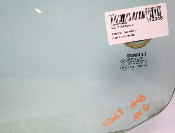 Glace porte av g Renault TWINGO I (C06_) 1.2 (c066, c068) (1996-2007) 3 portes