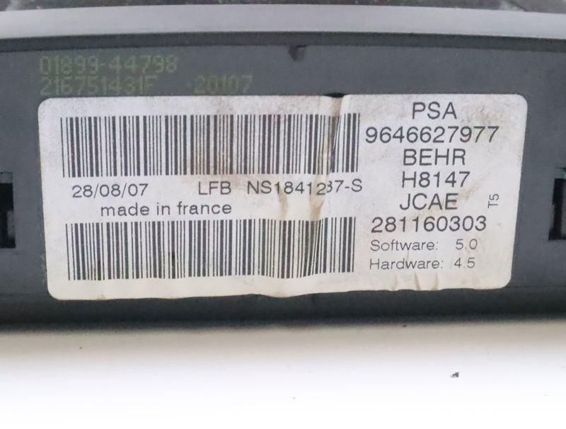 Commande de chauffage Peugeot 307 (3A-C) 1.6 hdi (2005-2009) 5 portes