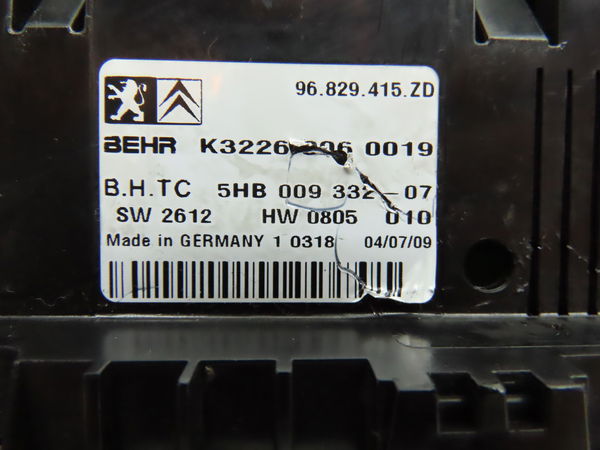 Commande de chauffage CITROEN C5 II  1.6 HDi 110ch