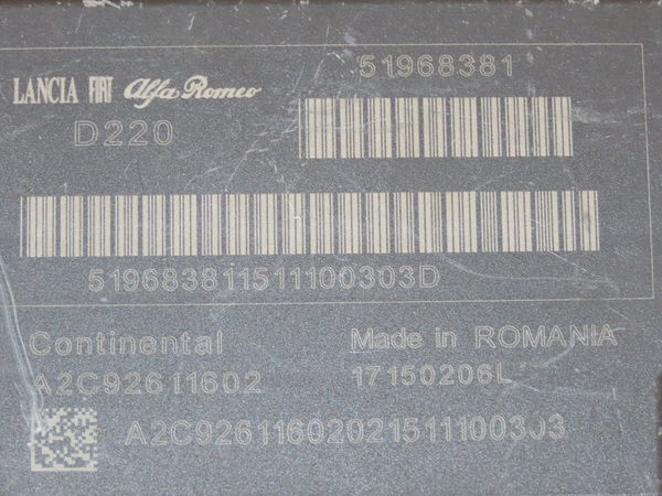 Boitier pyrotechnique Fiat 500L (351_, 352_) 1.4 (199lyb1b) (2012)