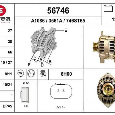 Alternateur Renault CLIO II (BB_, CB_) 1.9 dti (b-cb0u) (1999-2005)