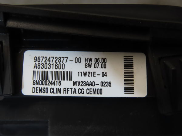 Commande de chauffage CITROEN C4 PICASSO