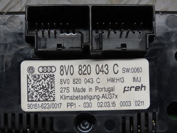 Commande de chauffage Audi A3 (8V1, 8VK) S3 quattro (2013-2014)