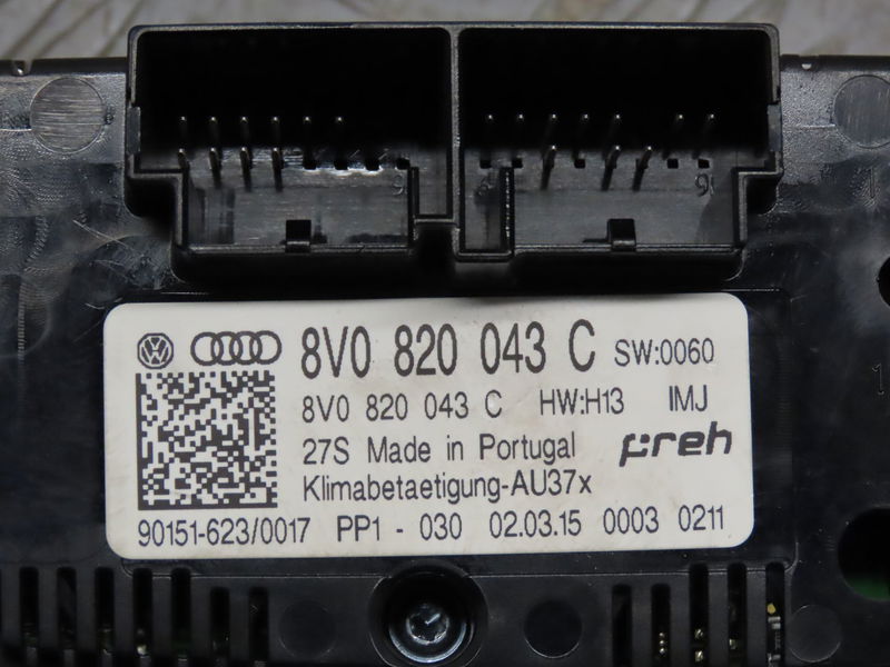 Commande de chauffage Audi A3 (8V1, 8VK) S3 quattro (2013-2014)