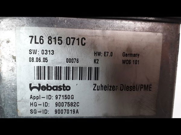Webasto Volkswagen TOUAREG (7LA, 7L6, 7L7) 3.0 v6 tdi (2004-2010)