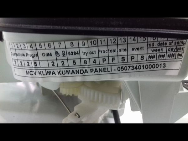 Commande de chauffage Peugeot BIPPER TEPEE 1.4 hdi (2008)