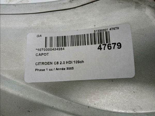 Capot Citroën C8 (EA_, EB_) 2.0 hdi (2002)