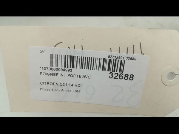 Poignee int porte avd CITROEN C3 I  1.4 HDi