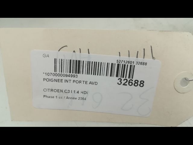 Poignee int porte avd CITROEN C3 I  1.4 HDi