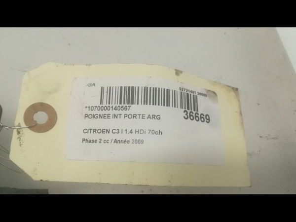 Poignee int porte arg Citroën C3 I (FC_, FN_) 1.4 hdi (2003-2011) 5 portes