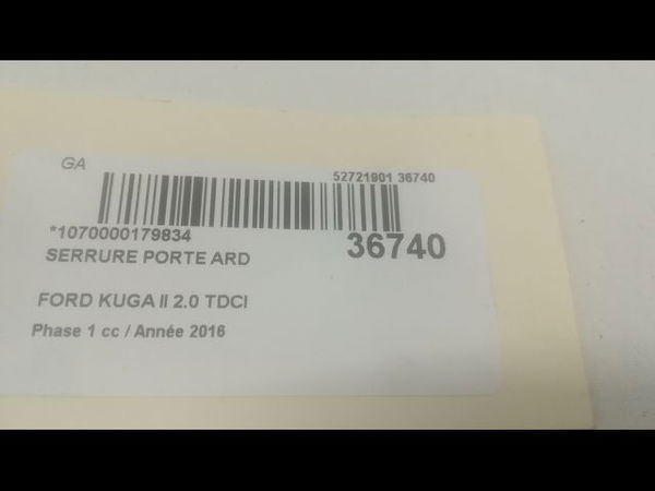 Serrure porte ard Ford KUGA II (DM2) 2.0 tdci (2013-2014)