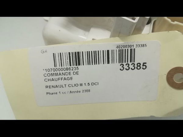 Commande de chauffage RENAULT CLIO III  1.5 DCI 70ch
