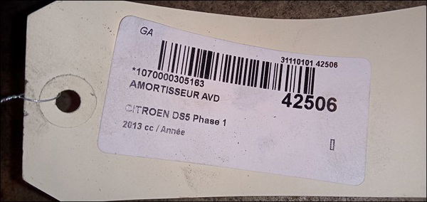 Amortisseur avant droit Citroën DS5 2.0 hdi 165 hybrid4 4x4 (2011-2015) 5 portes