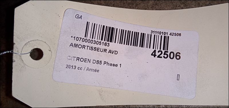 Amortisseur avant droit Citroën DS5 2.0 hdi 165 hybrid4 4x4 (2011-2015) 5 portes