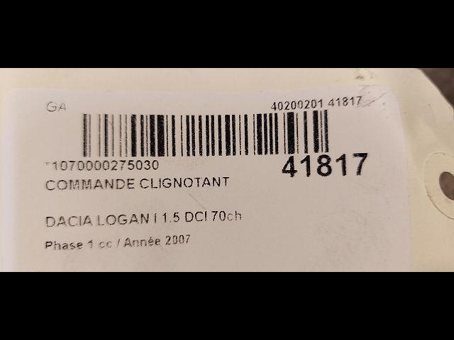 Commande clignotant Dacia LOGAN MCV (KS_) 1.5 dci (ks0k) (2007)