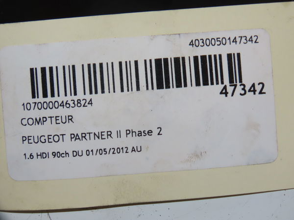 Compteur Peugeot PARTNER TEPEE 1.6 hdi 90 (2010)