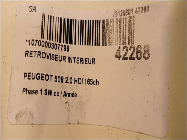 Retroviseur interieur Peugeot 508 SW I (8E_) 2.0 hdi (2010-2018)
