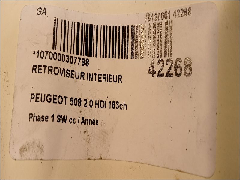 Retroviseur interieur Peugeot 508 SW I (8E_) 2.0 hdi (2010-2018)