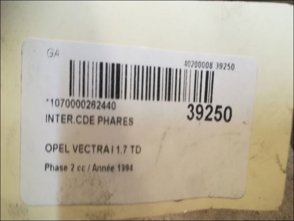 Interrupteur commande de phares Opel VECTRA A 3-5 portes (J89) 1.7 td (f68, m68) (1990-1995)