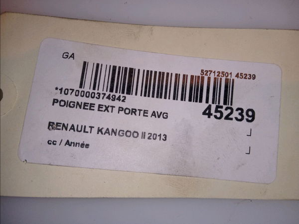 Poignee ext porte avg Renault KANGOO Express (FW0-1_) 1.5 dci 110 (fw06, fw12) (2013)